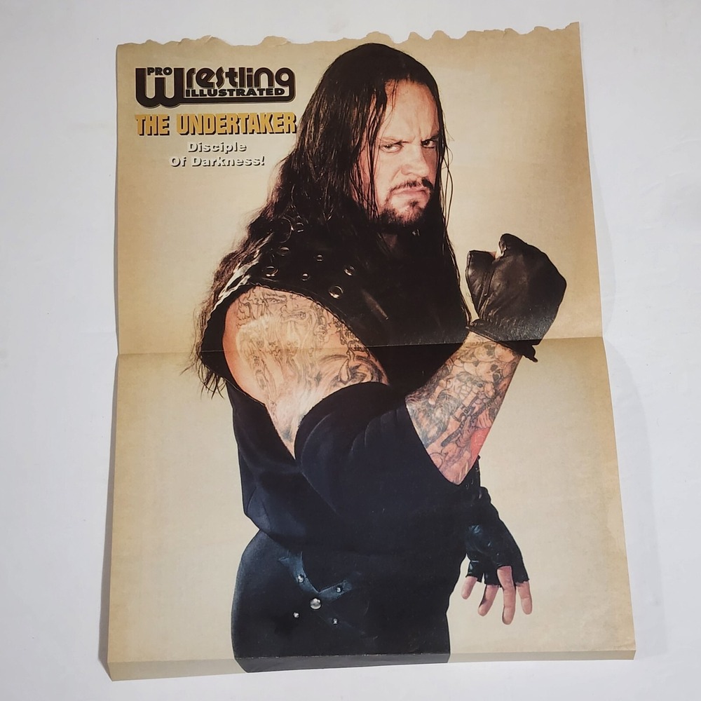 The Undertaker Mark Calloway vintage WWF Wrestler centerfold clipping 14x10.5
